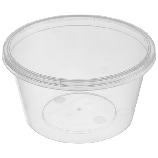 [DSP-0144] Round Plastic 1534 Box 250 ml with Lids 300 Units 