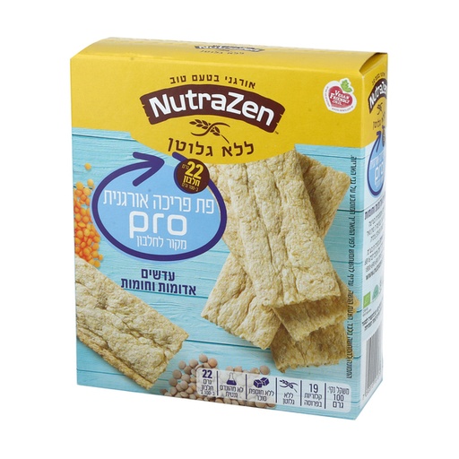 [DRY-0364] פת פריכה אורגנית Pro ללא גלוטן - עדשים אדומות וחומות נוטרה זן 100 גרם
