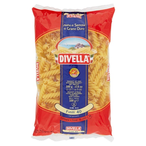 [DRY-1494] Fussili Pasta Divella 500 gr