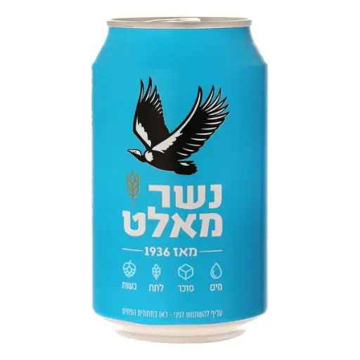 [BEV-0121] בירה מאלט בפחית נשר 330 מ"ל